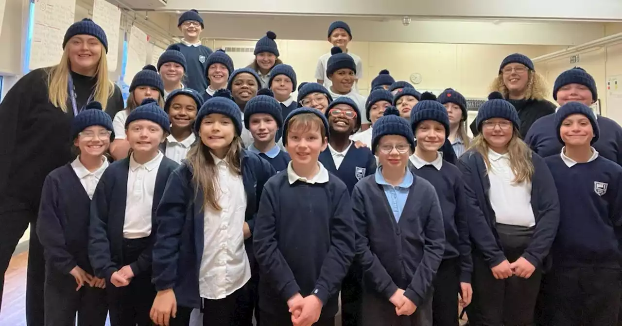 Kind-hearted nan knits hats to help keep schoolchildren warm