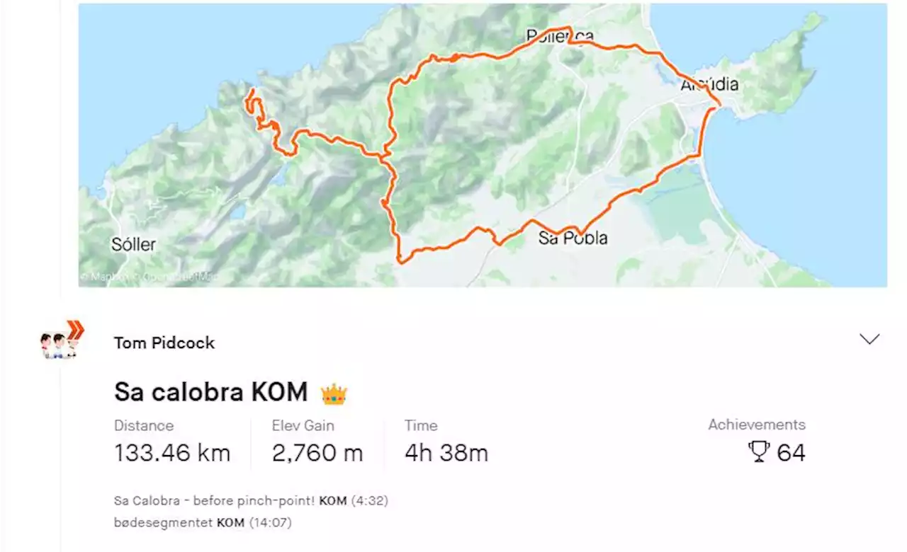 Tom Pidcock smashes Sa Calobra KOM by nearly two minutes