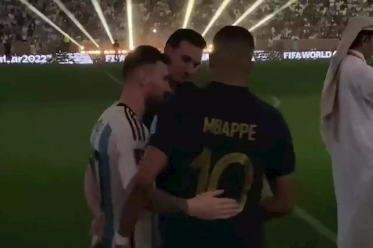 Video shows Messi and Mbappe hugging as PSG teammates embrace after World Cup final