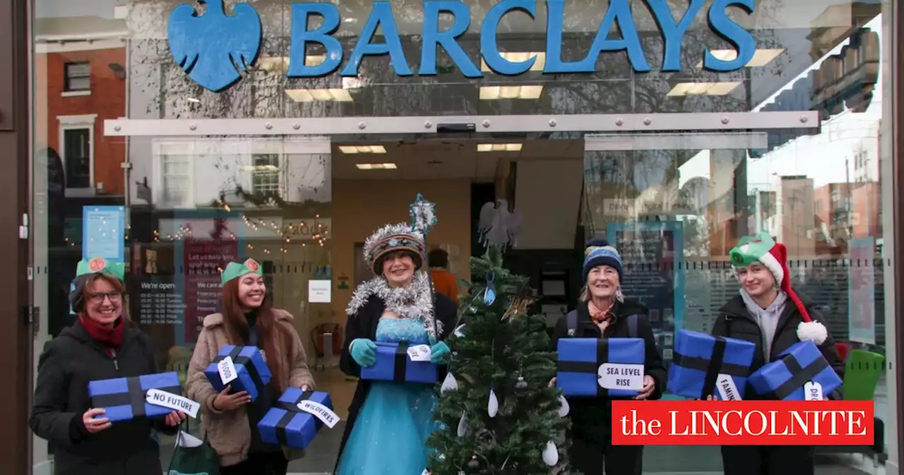 Extinction Rebellion host 'Christmas party' inside Lincoln Barclays Bank