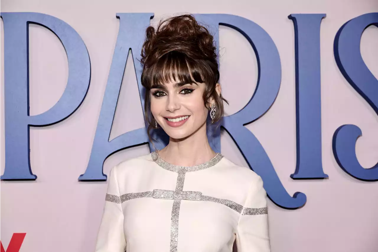 Lily Collins Explains How Emily Affords Her Designer Wardrobe in ‘Emily in Paris’ at Season Three Netflix Premiere Red Carpet