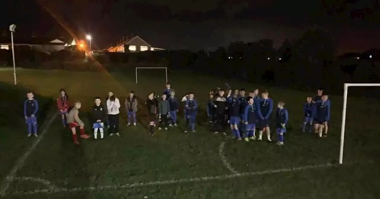 Faulty lighting leaves children playing football in the dark at Co Down pitch