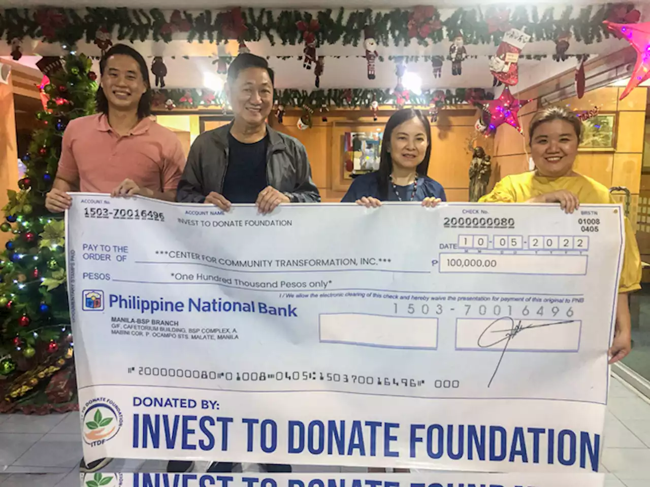 ITDF donates 100k to support CCT relief operations - BusinessMirror