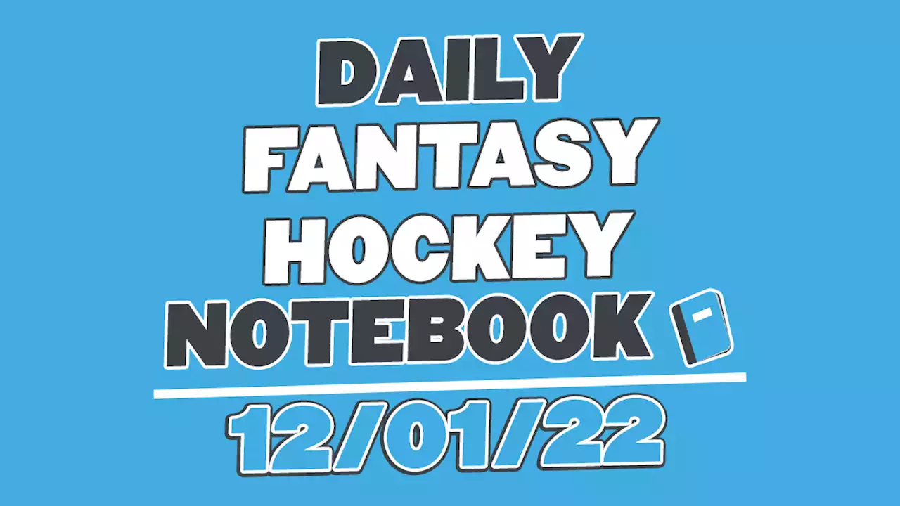 Daily Fantasy Hockey Notebook – 12/01/22 - Daily Faceoff