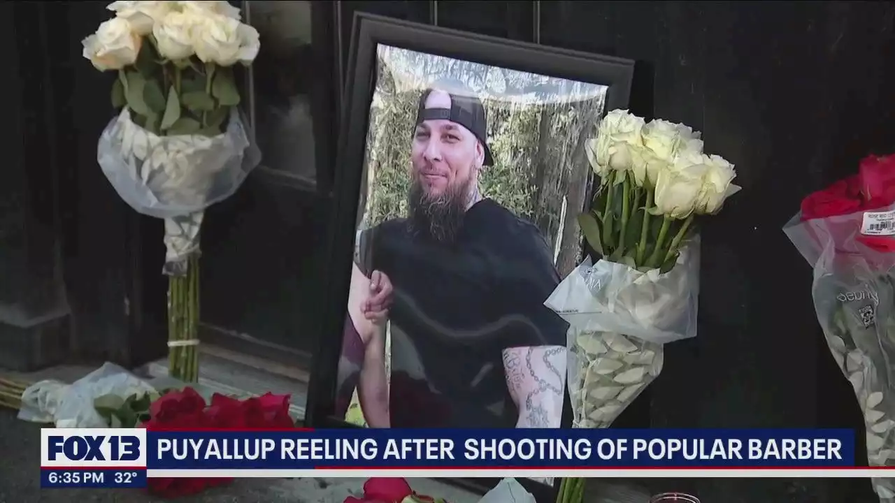 Memorial growing for Puyallup barber shot and killed inside his shop; suspect still sought