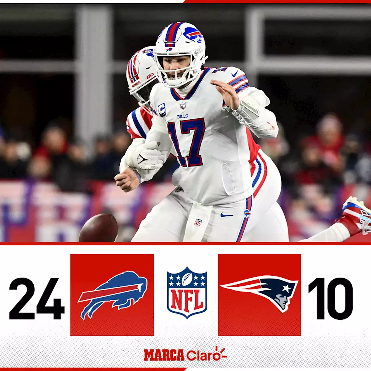 Josh Allen da cátedra aérea y los Bills derrotan a los Patriots