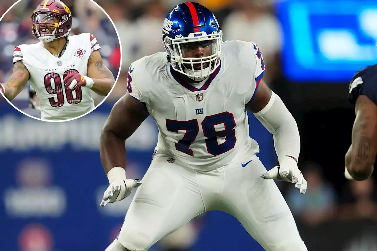 Giants’ offensive line in for trench battle with Commanders’ front four