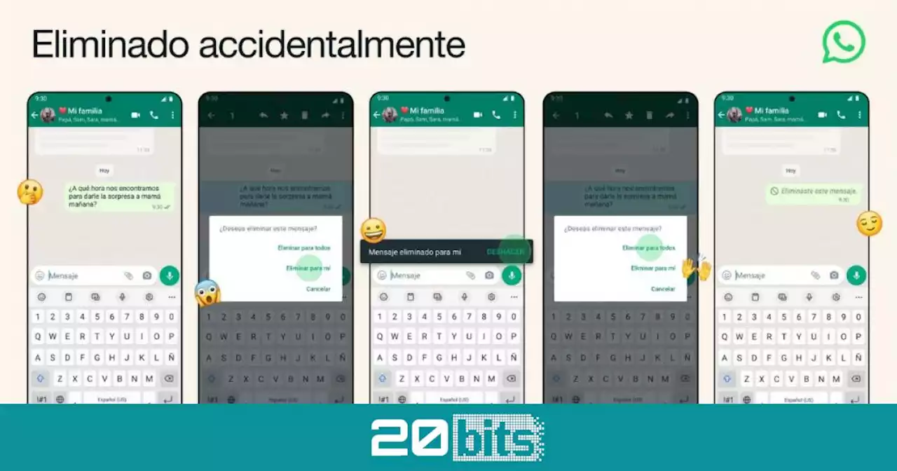 WhatsApp ya permite que deshagas los mensajes eliminados para ti