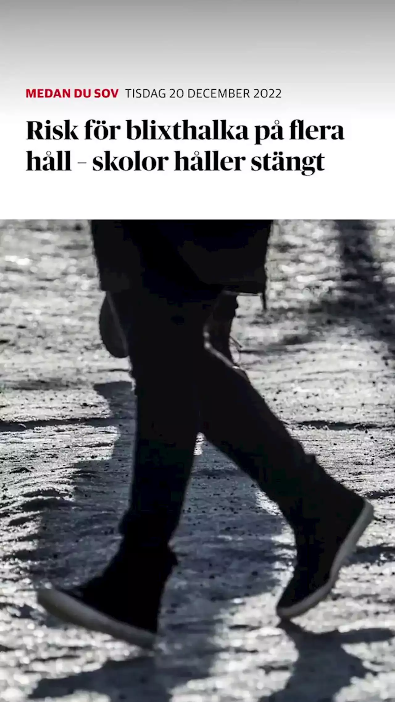 Risk för blixthalka på flera håll – skolor håller stängt