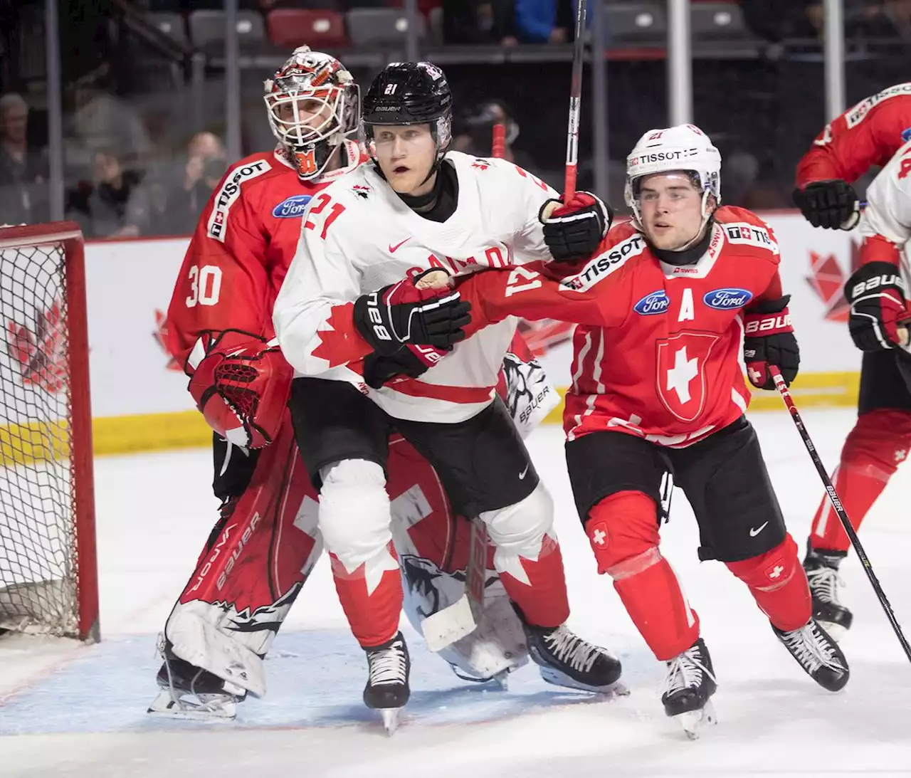 Canada rolls over Switzerland 6-0 in world junior test run