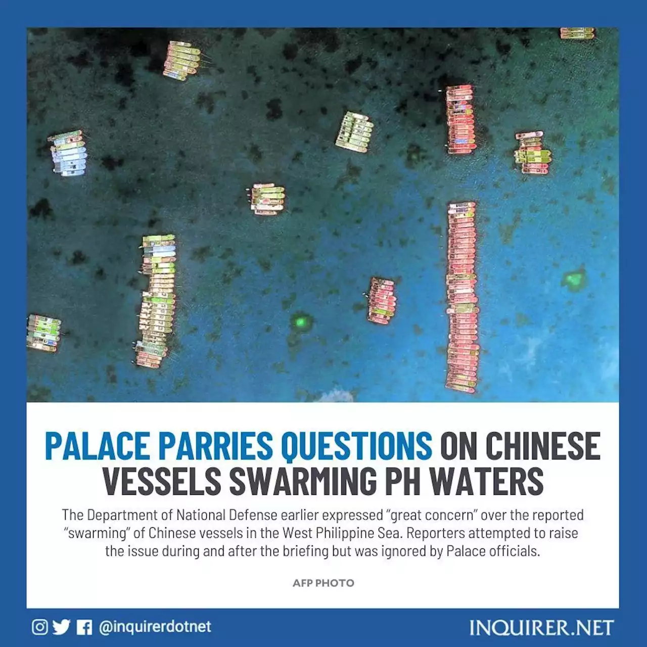 Palace parries questions on Chinese vessels swarming PH waters