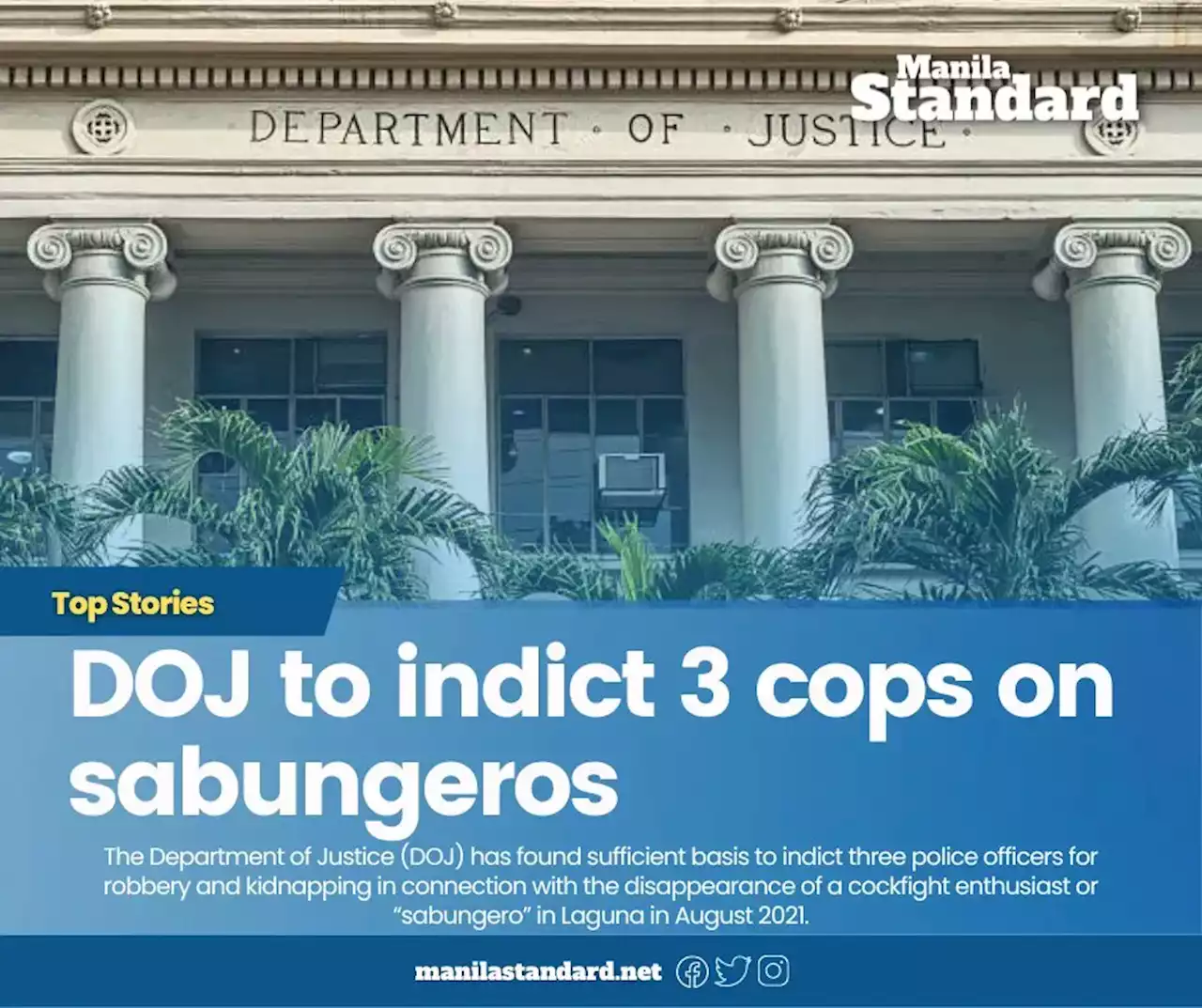 DOJ to indict 3 cops on sabungeros