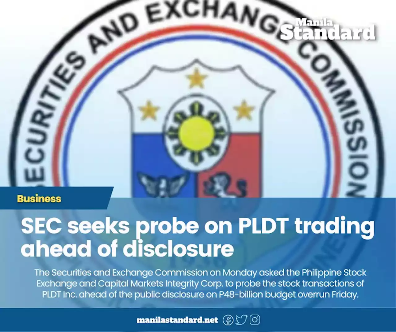 SEC seeks probe on PLDT trading ahead of disclosure