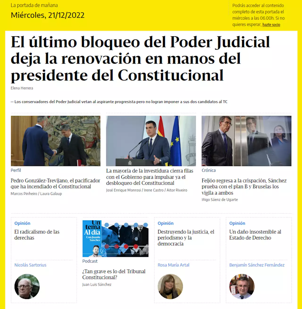 La portada del 21 de diciembre de 2022 - elDiario.es