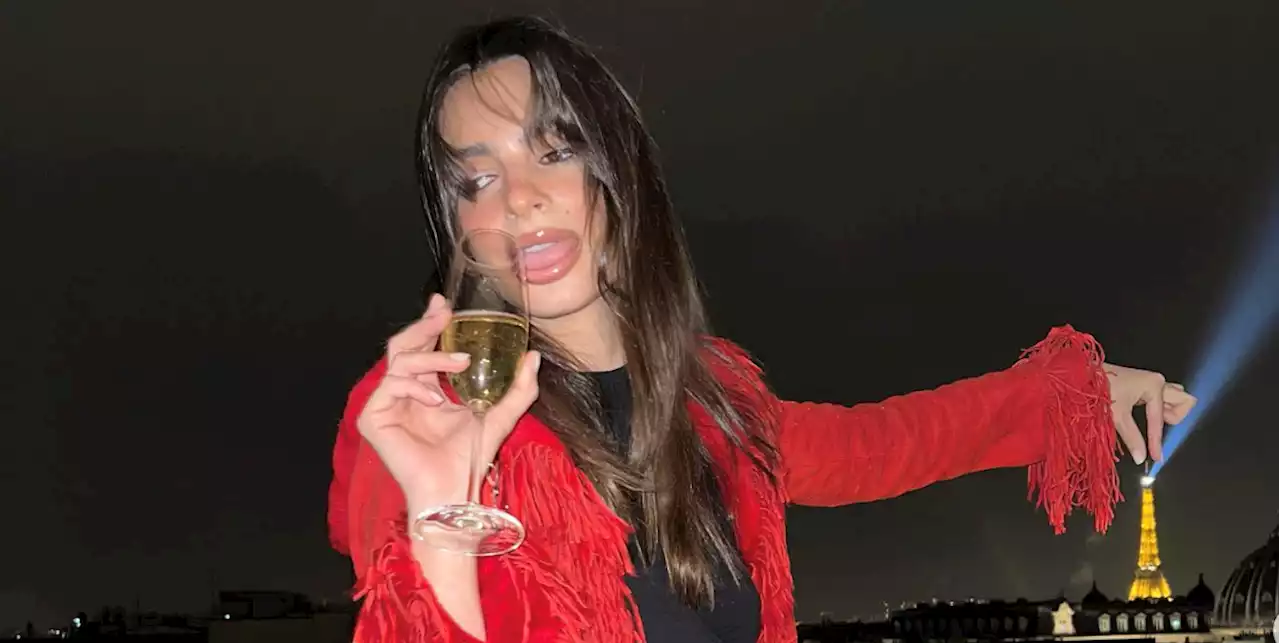 Emily Ratajkowski Wears the Coolest Red Penny Lane Coat in Paris