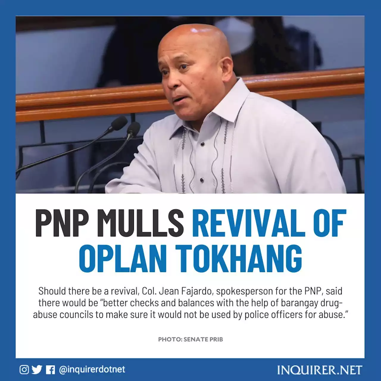 PNP mulls revival of Oplan Tokhang