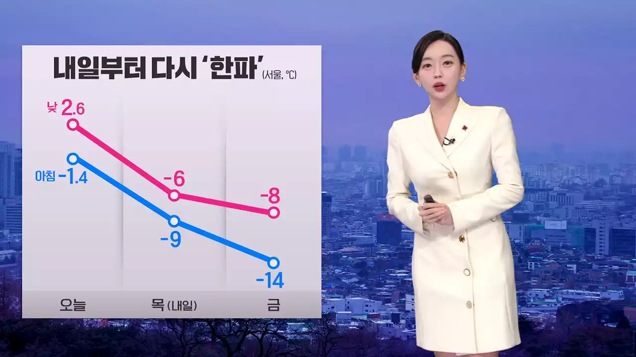 [뉴스9 날씨] 내일 다시 ‘한파’…충남·호남 최대 30cm 이상 폭설