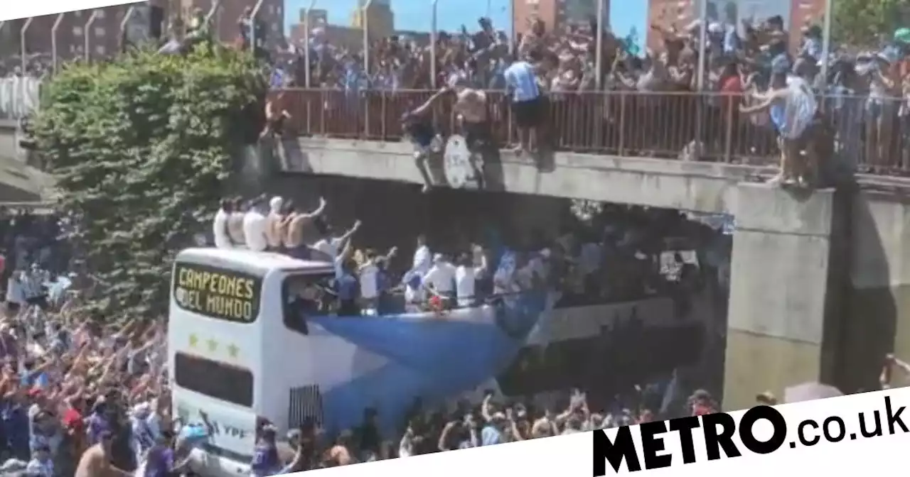 Argentina World Cup parade suspended as fan misses bus after jumping from bridge