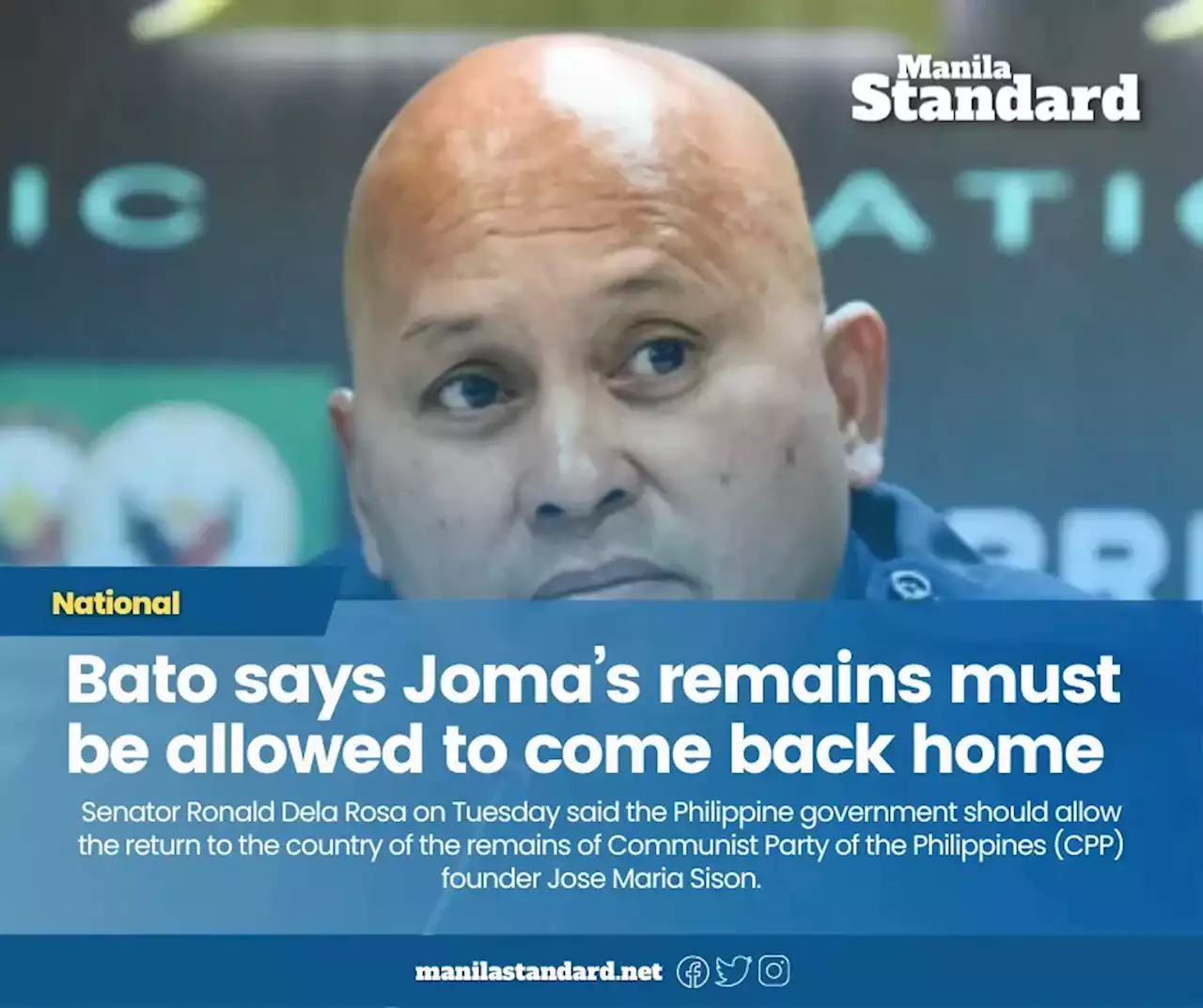 Bato says Joma’s remains must be allowed to come back home