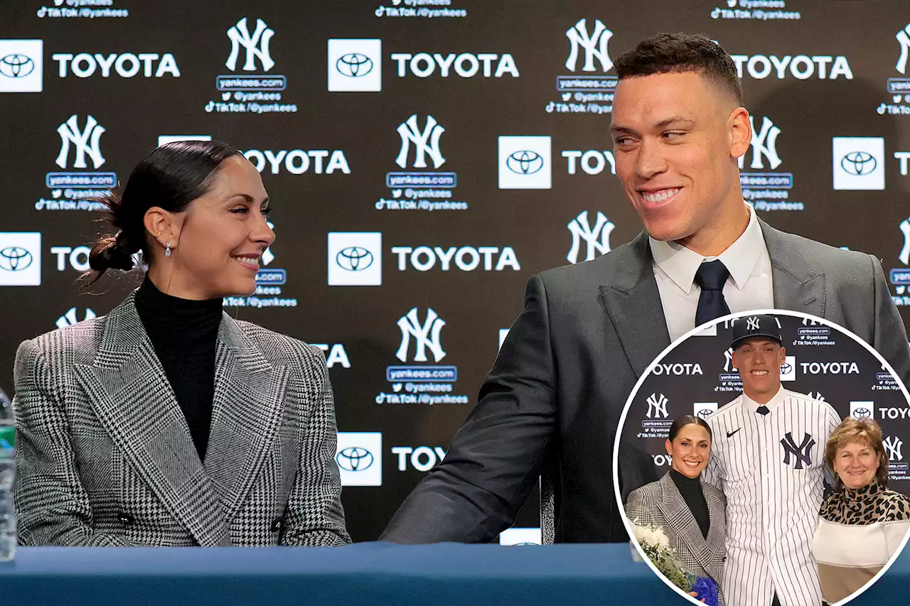 Aaron Judge’s wife, Samantha, supports new Yankees captain at press conference