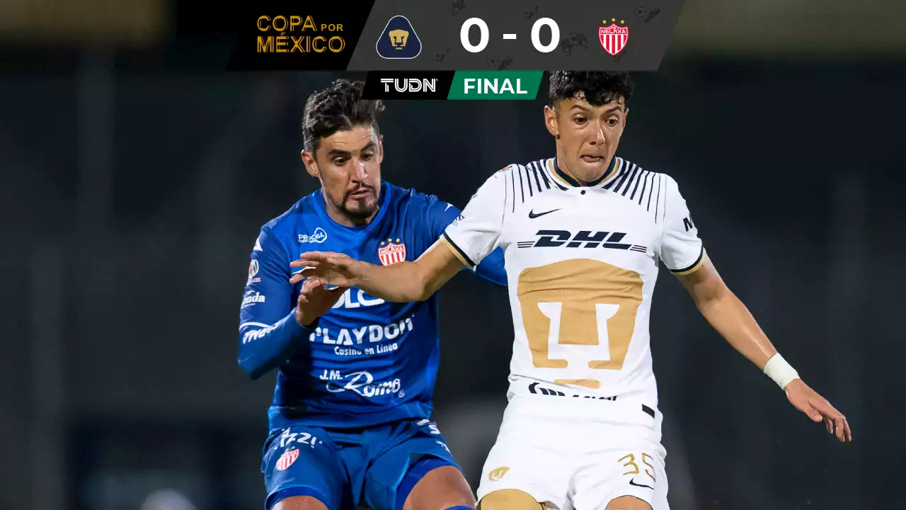 Pumas y Necaxa empatan sin goles y siguen sin ganar en la Copa Sky 2022