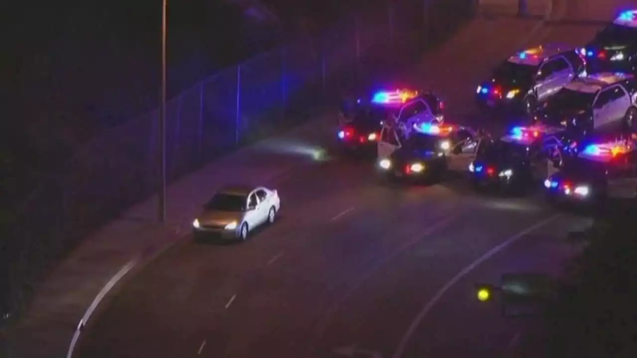 Car Chase: Standoff underway after suspect refuses to get out of vehicle