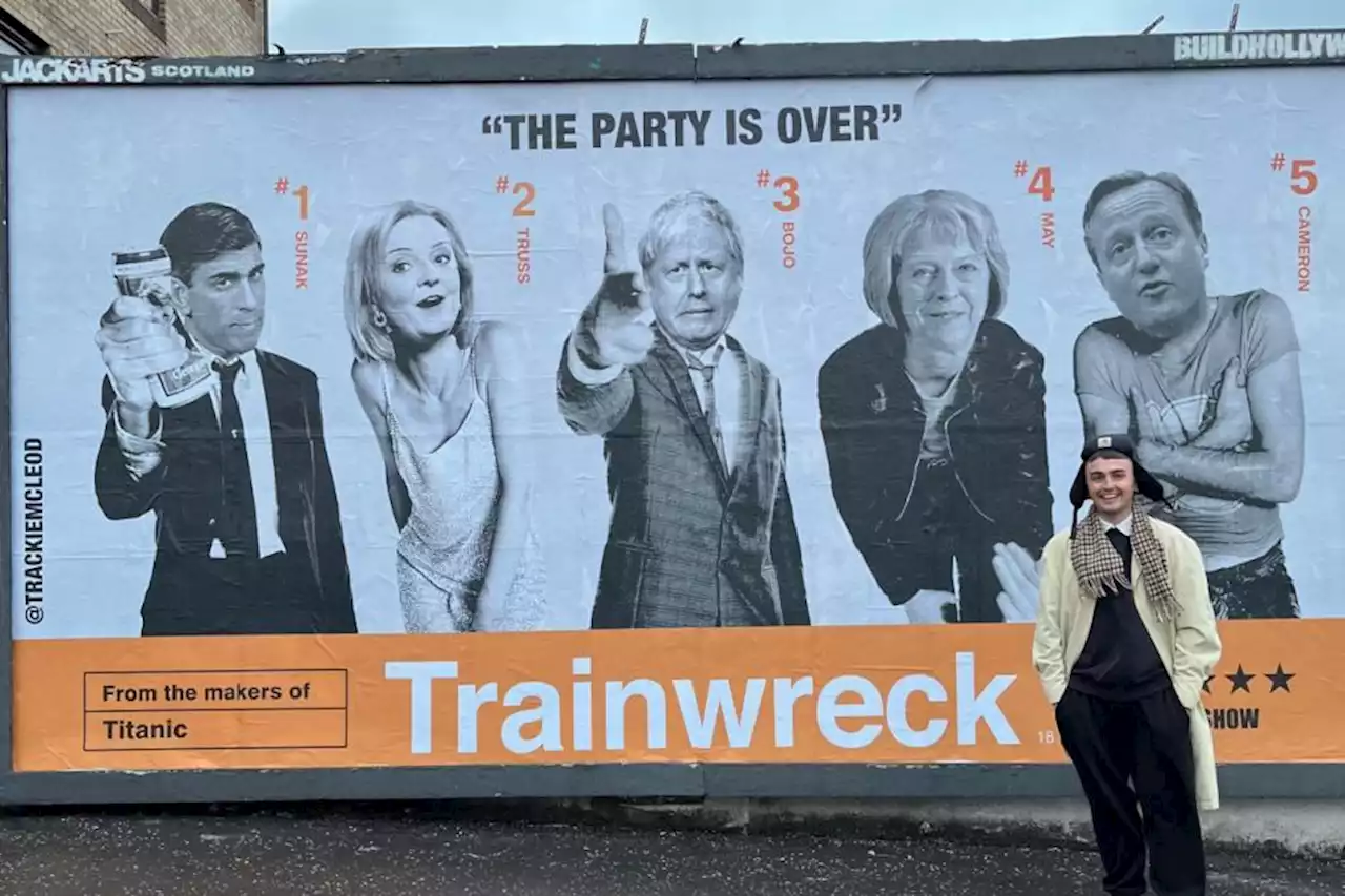 Glasgow artist reveals provocative billboards around the city