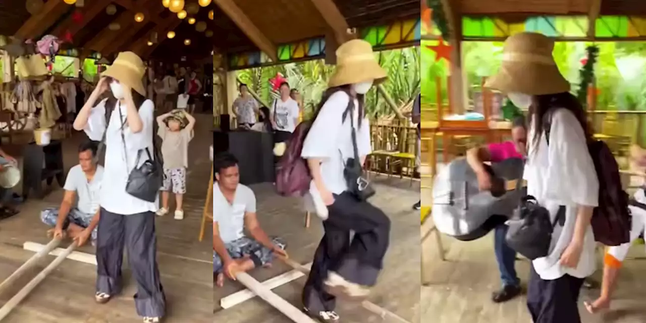 Sandara Park dances the tinikling!