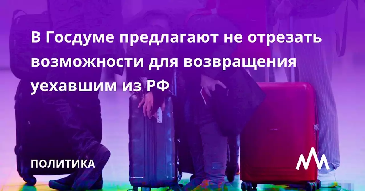 В Госдуме предлагают не отрезать возможности для возвращения уехавшим из РФ