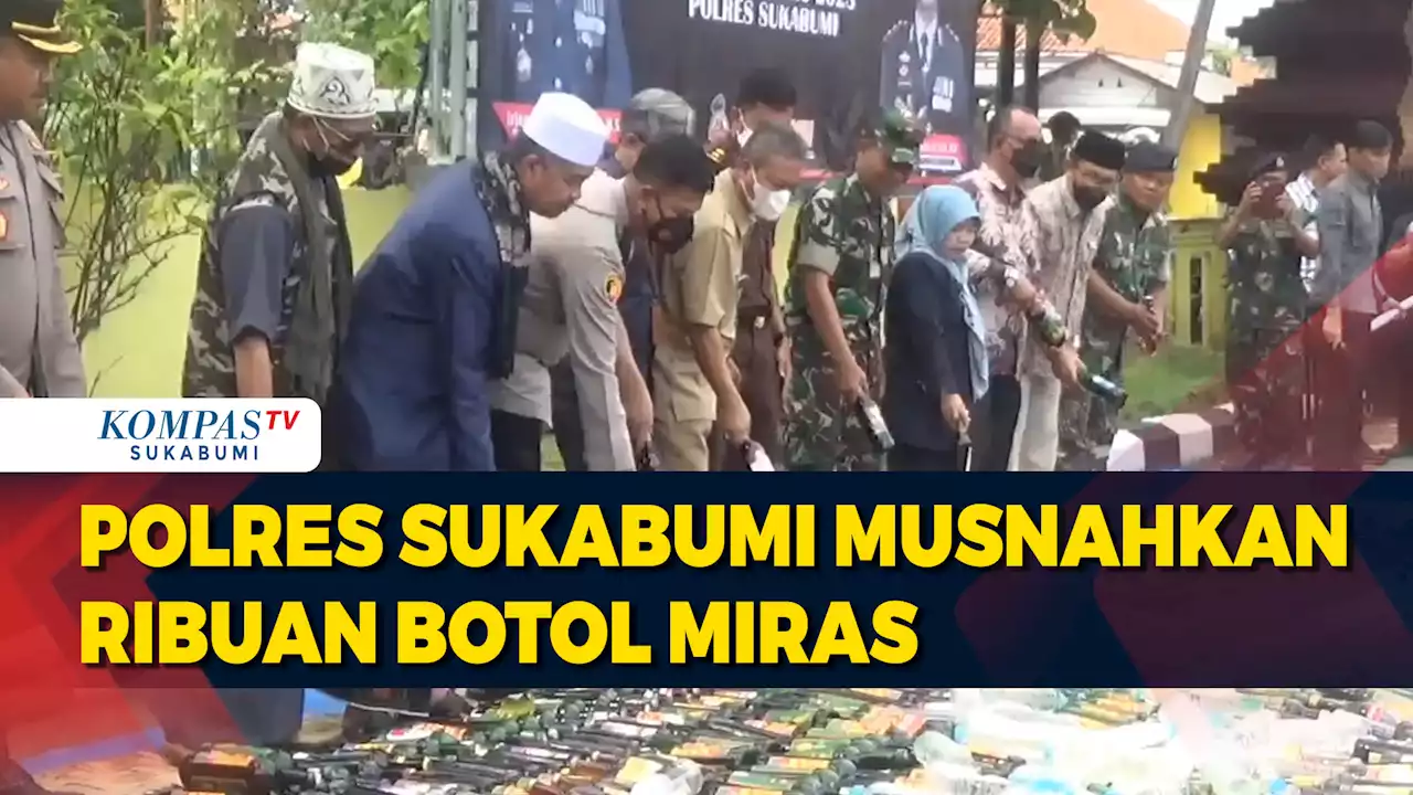 Jelang Nataru Polres Sukabumi Musnahkan Ribuan Botol Miras