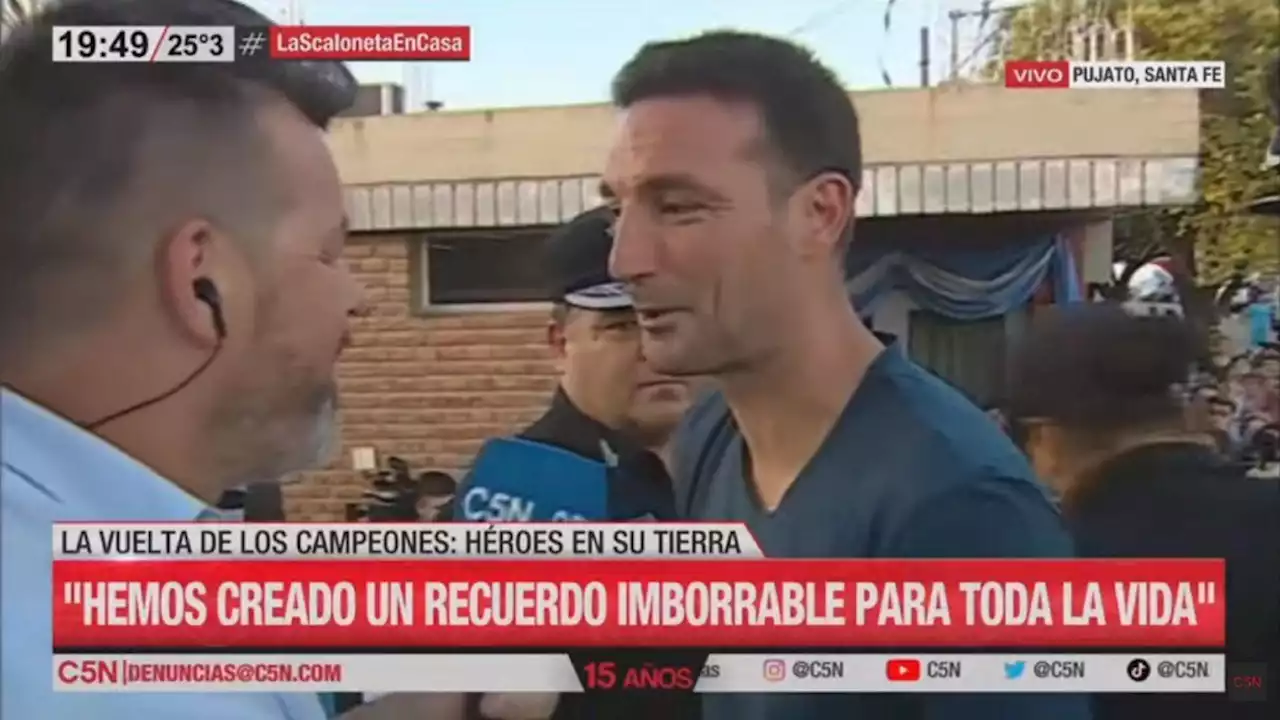 Lionel Scaloni, mano a mano con C5N: 'El objetivo es poder ver a la gente feliz'