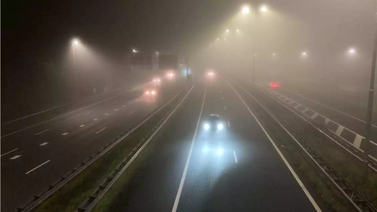 Voorzichtig: code geel voor mist en slecht zicht