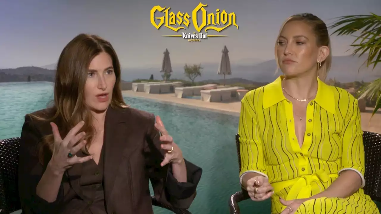 Kate Hudson and Kathryn Hahn peel back Glass Onion details