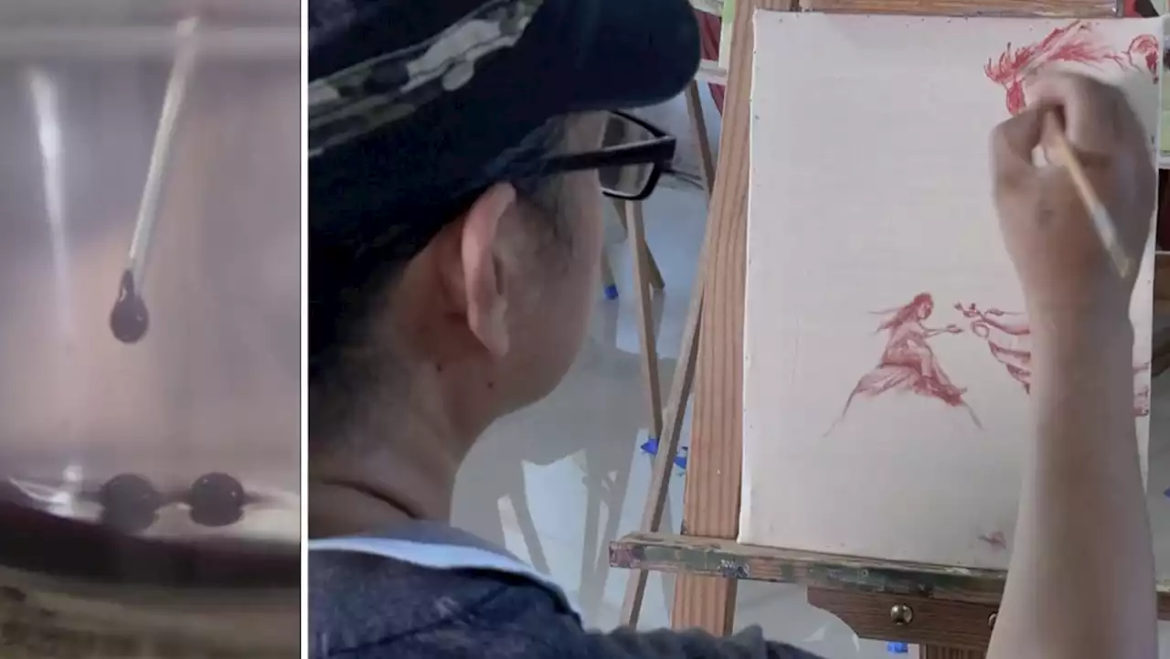 'It's my DNA': Philippine artist creates paintings with his own blood