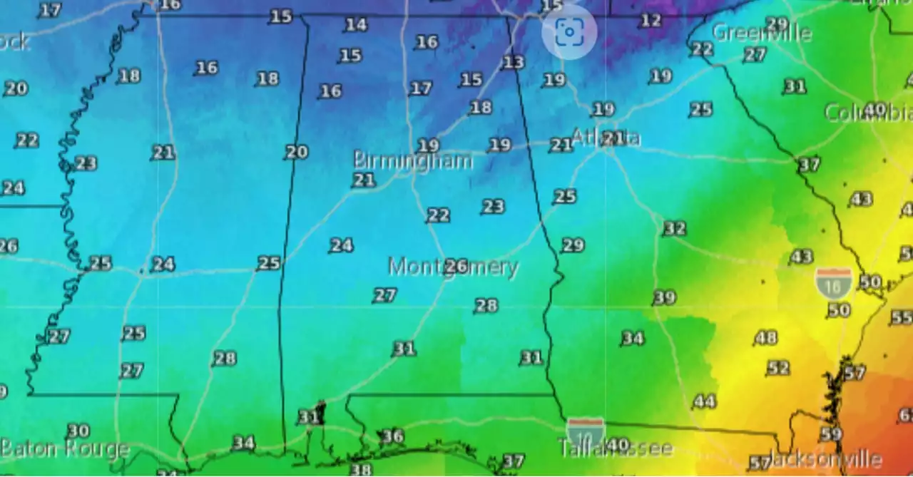 Arctic air puts Alabama in deep freeze: Expect single digit temperatures, brutal wind