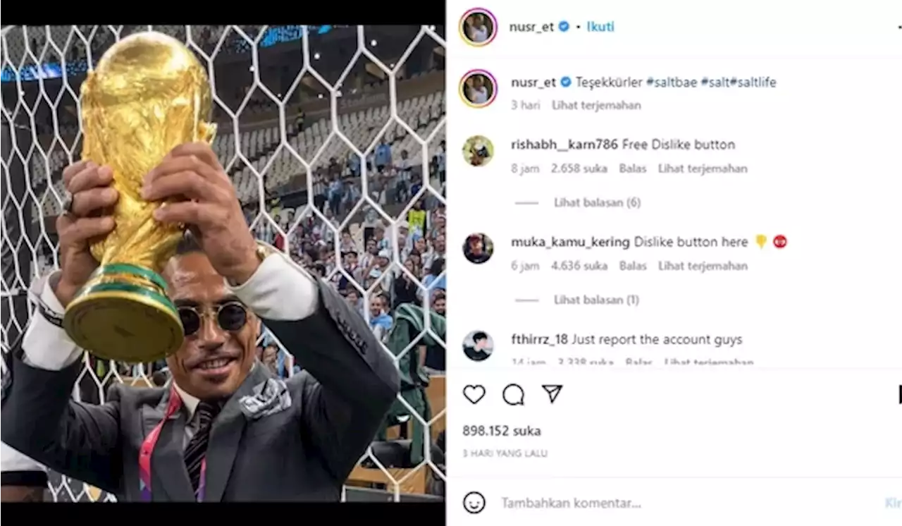 FIFA Selidiki Salt Bae Masuk Lapangan Saat Final Piala Dunia