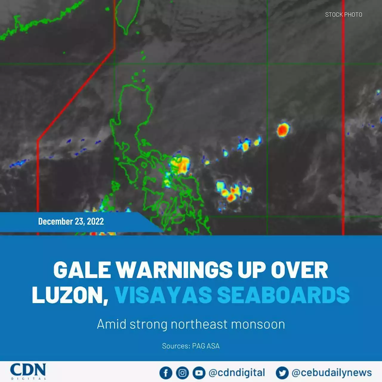 Gale warnings up over Luzon, Visayas seaboards amid strong northeast monsoon