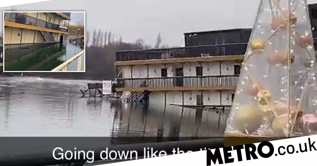 Lakeside's floating Miller and Carter restaurant appears to be sinking