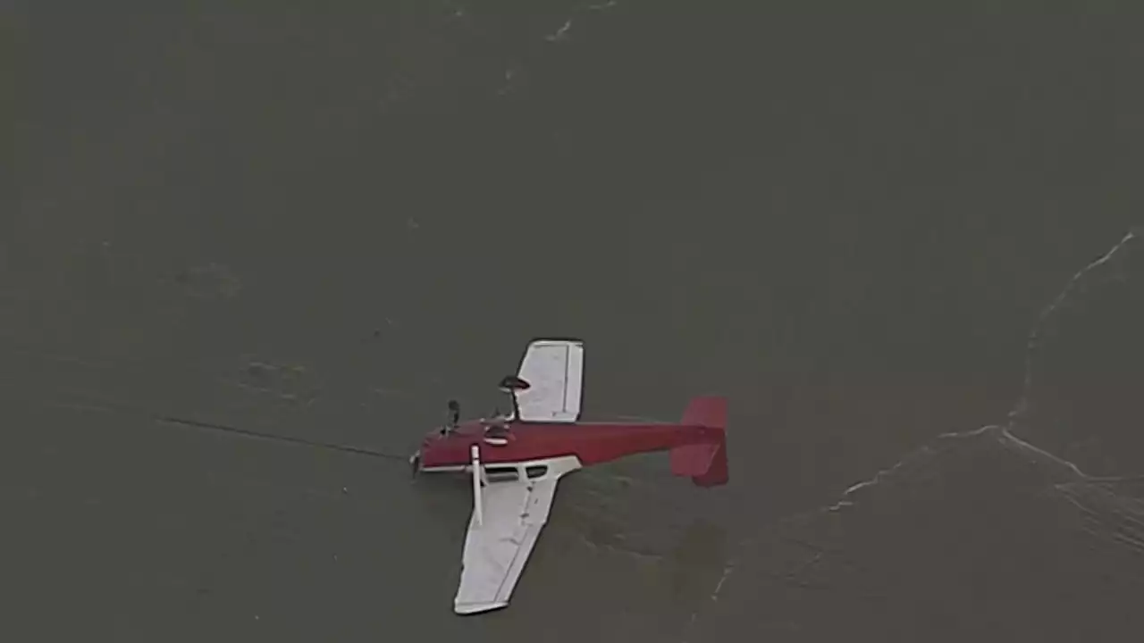 Small Plane Crashes Upside Down on Beach in Santa Monica