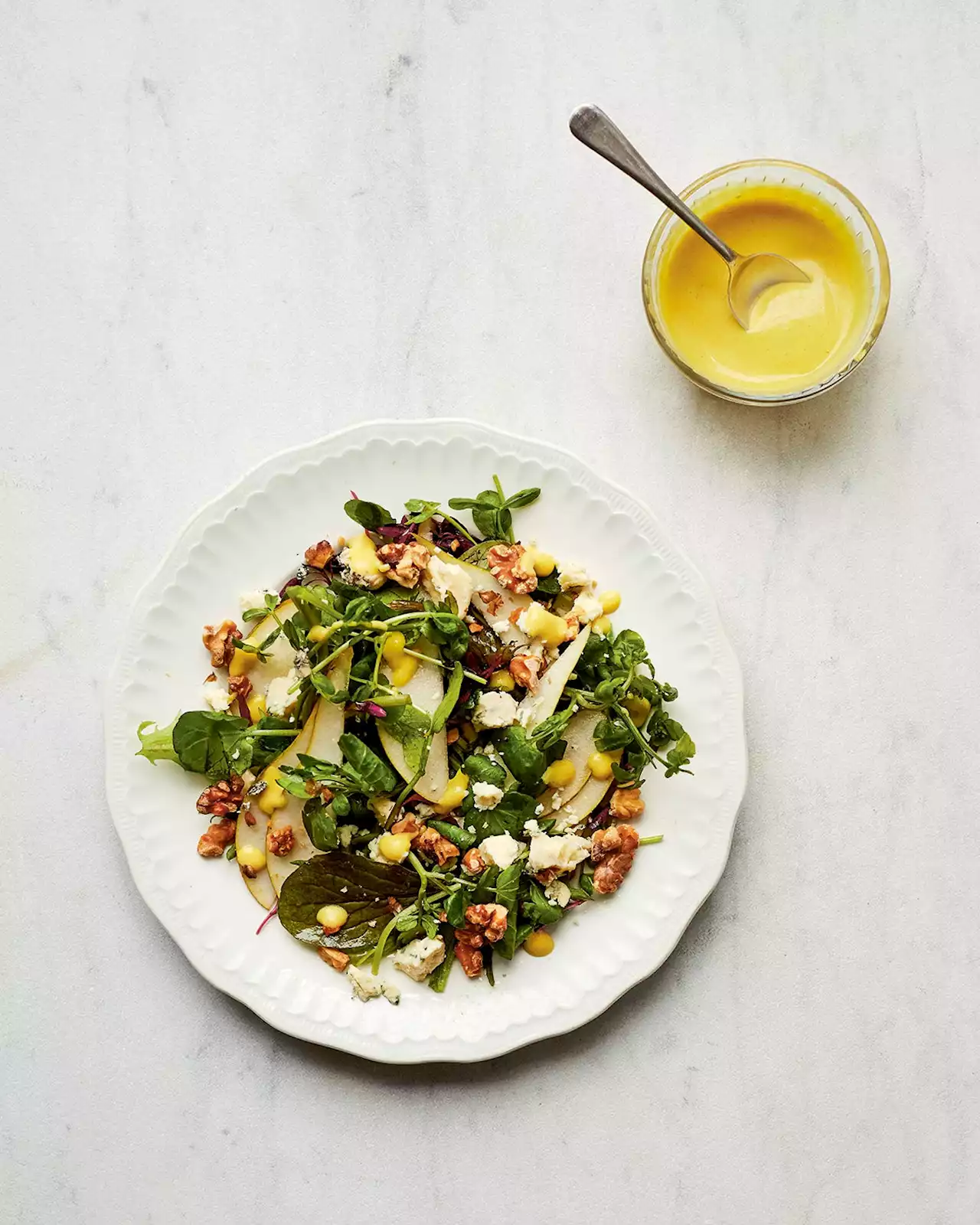 Stilton, Pear, and Walnut Salad