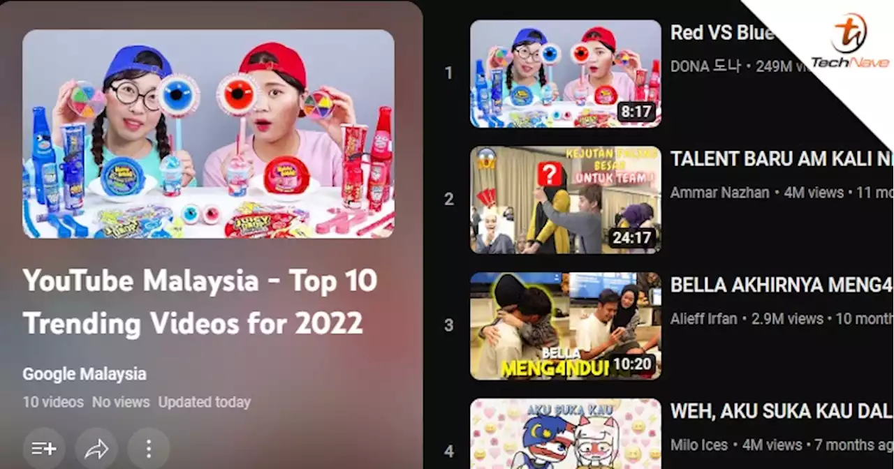 Here are the top trending videos, shorts, music videos, and creators of 2022 in Malaysia | TechNave