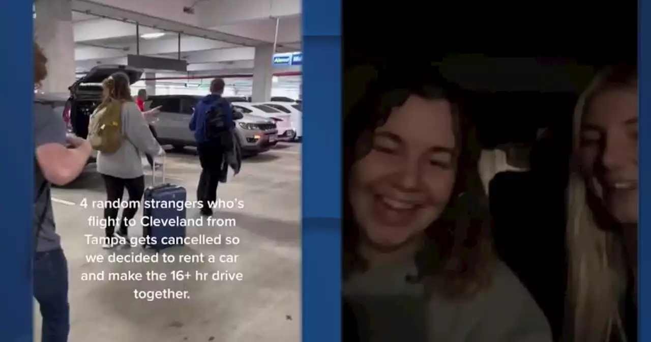 After their flight was canceled, 4 strangers band together to drive 16 hours to Cleveland