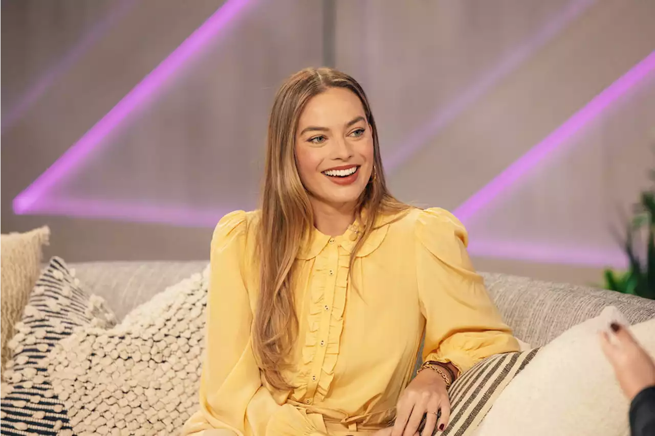 Margot Robbie Channels Retro Inspiration in Ruffled Yellow Ulla Johnson Blouse for ‘The Kelly Clarkson Show’