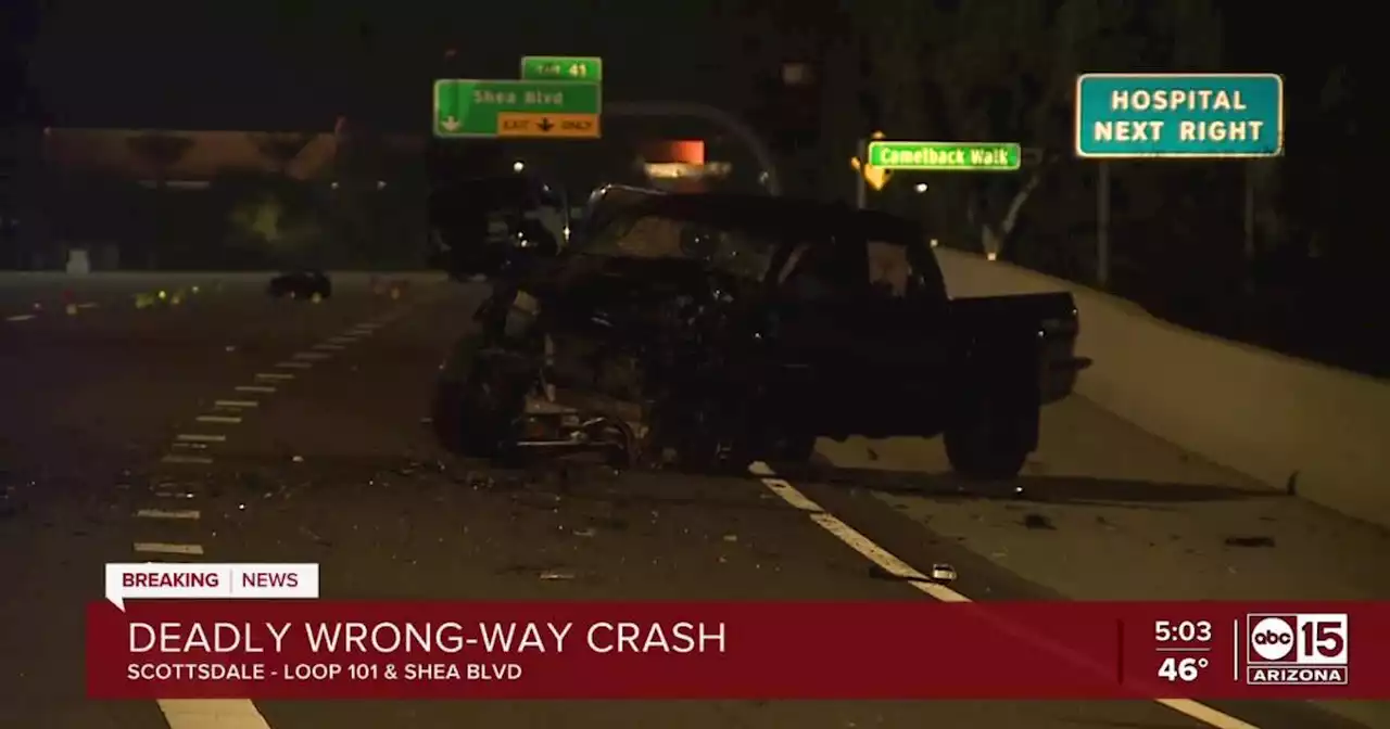 One dead, two hurt after wrong-way crash on Loop 101 in Scottsdale