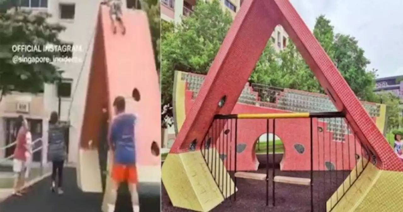 Child gets stuck on top of 3-metre-tall playground structure at Tampines