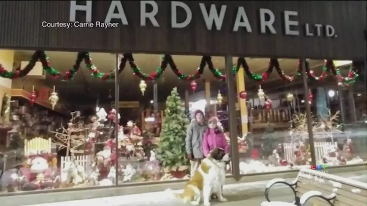 Renfrew's storefront Christmas display