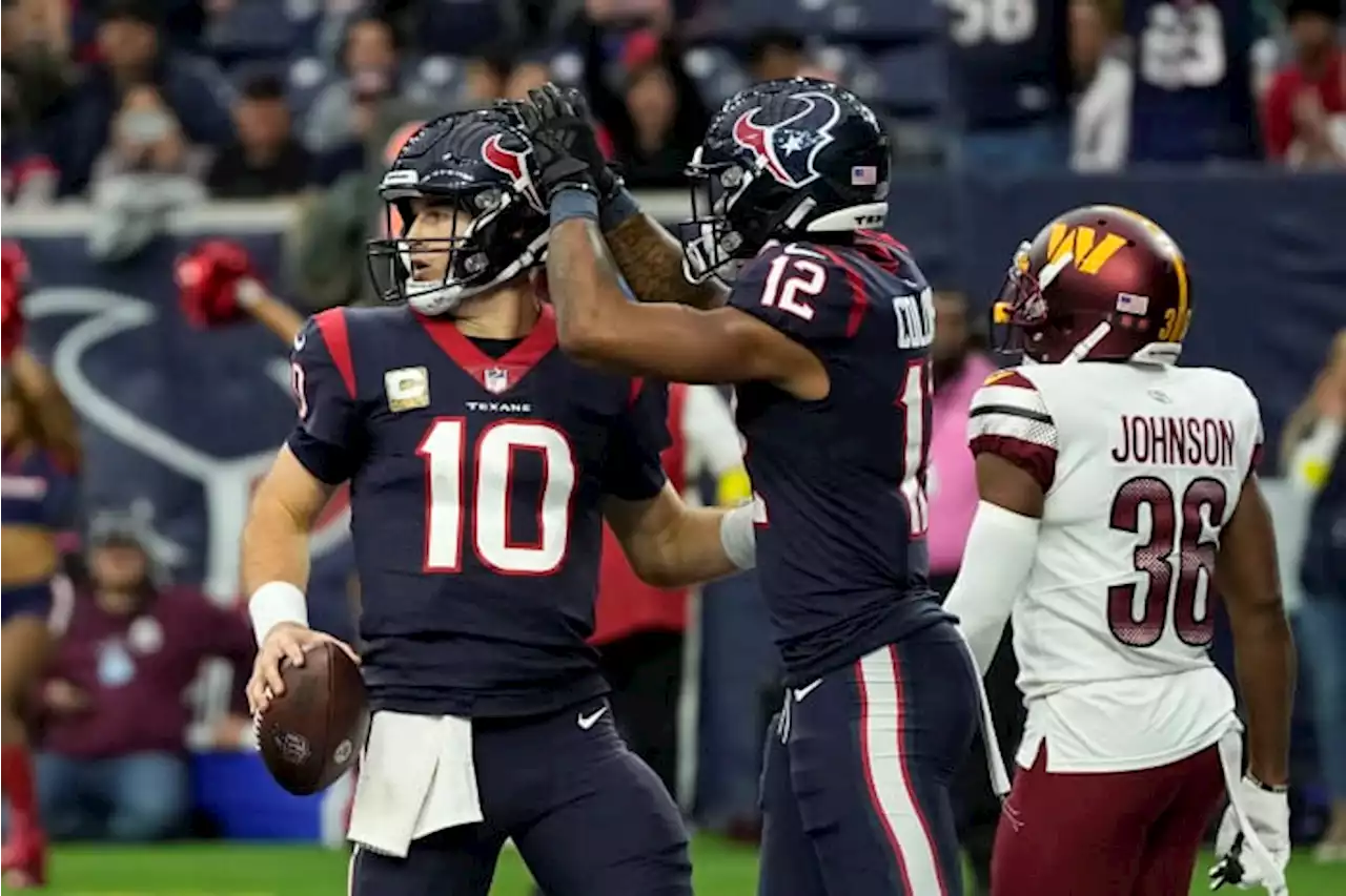 Texans place Nico Collins on injured reserve, ending his season; Jalen Pitre, Troy Hairston fined by NFL