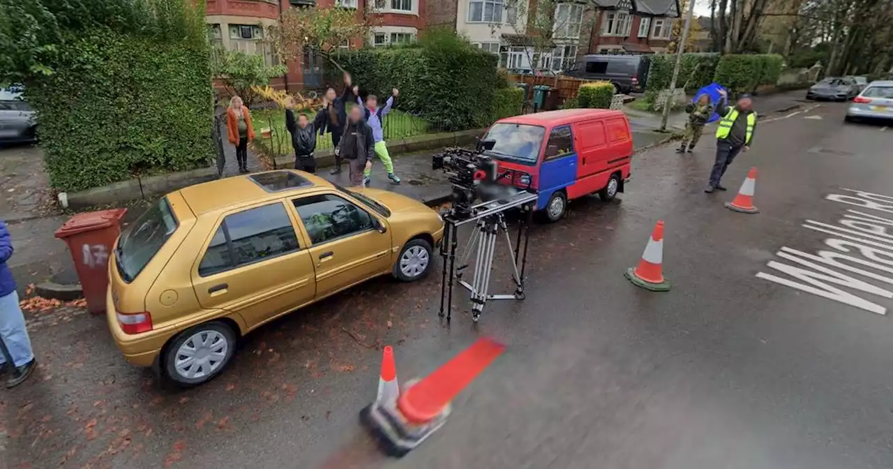 Brassic cast caught on Google Street View as they film in Whalley Range street