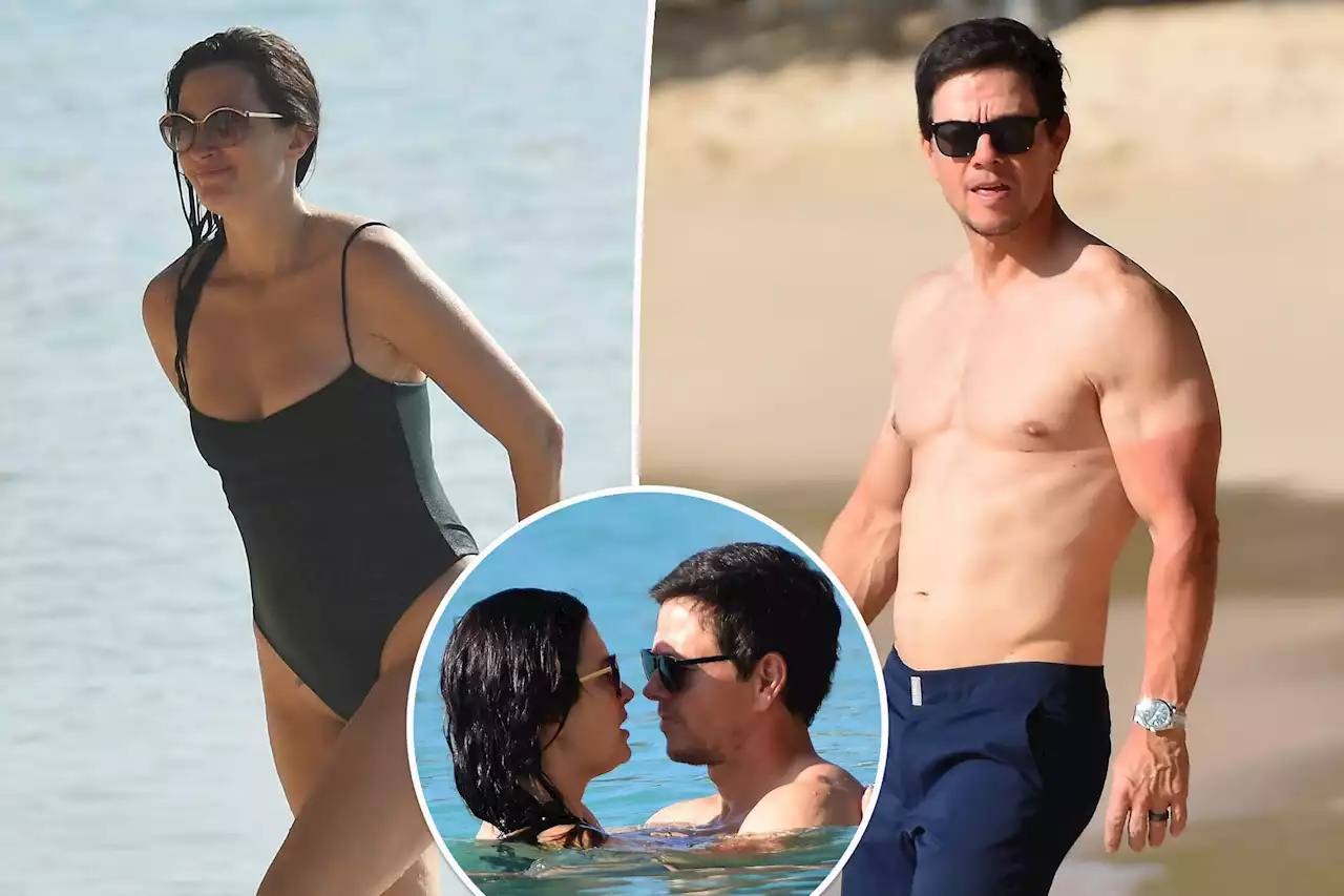 Mark Wahlberg and wife Rhea Durham take romantic dip in ocean while on vacation