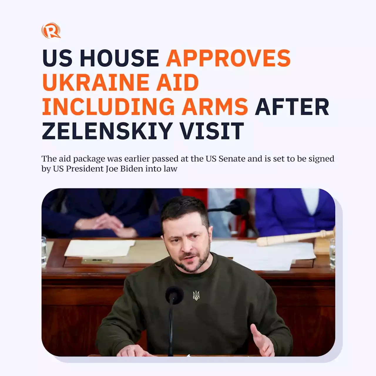 US House approves Ukraine aid including arms after Zelenskiy visit